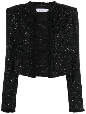 sequin-embellished tweed cropped jacket