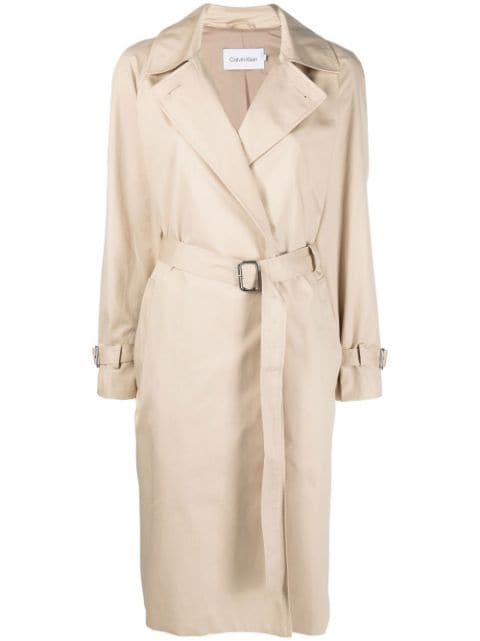 belted-waist trench coat