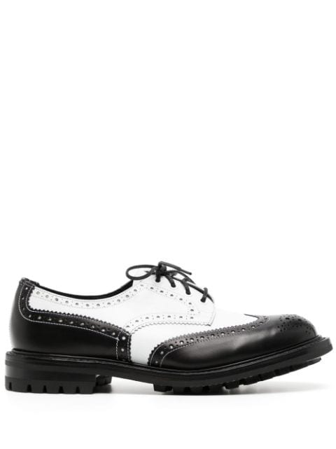 two-tone lace-up leather brogues