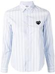 embroidered heart striped shirt