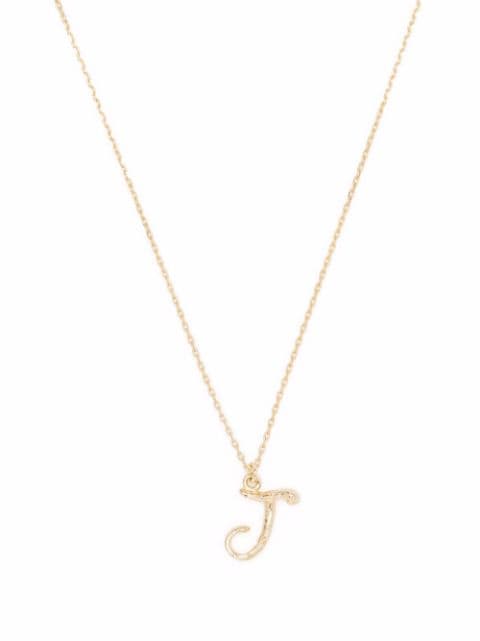 18kt yellow gold Enchanted Twig Alphabet J necklace