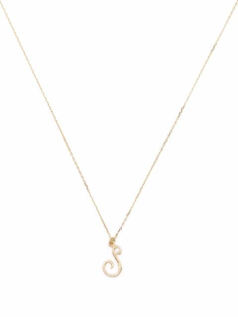 18kt yellow gold Enchanted Twig Alphabet S pendant necklace
