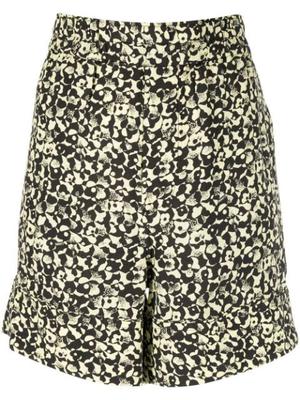 floral-print high-waisted shorts