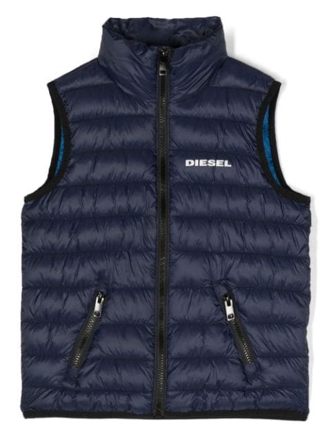 Jolice logo-print quilted gilet