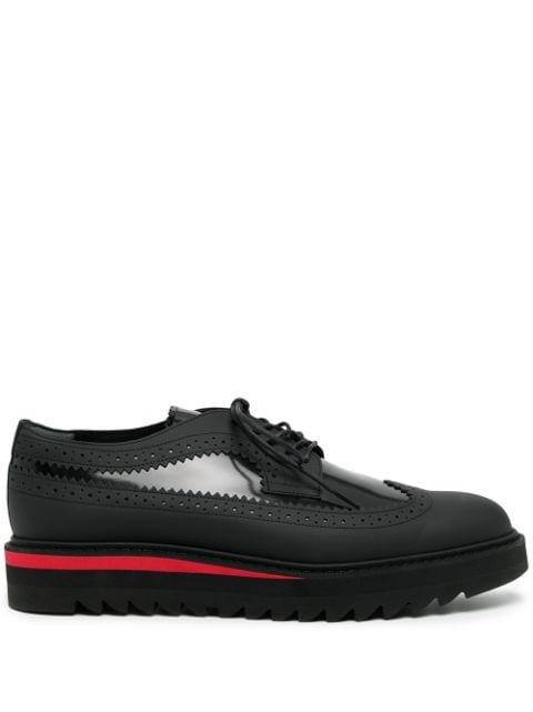 panelled leather brogues