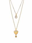 heart-charm double-chain necklace