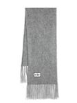 logo-patch brushed scarf