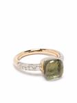 18kt rose and white gold Nudo diamond and prasiolite ring
