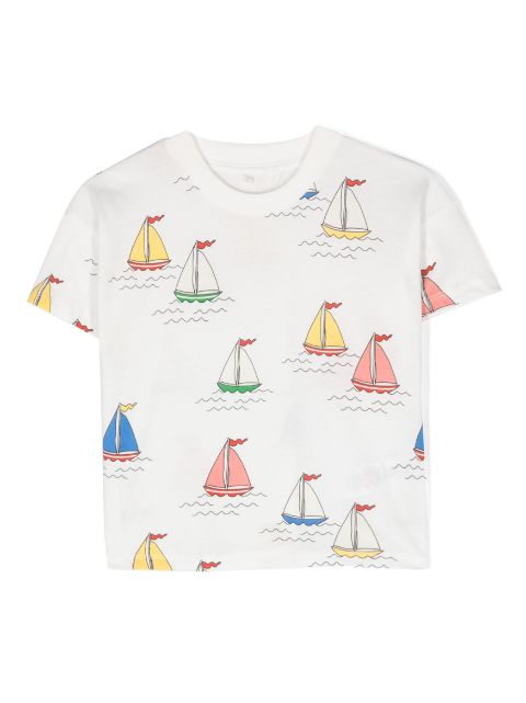 boat-print cotton T-shirt