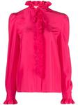 ruffle-detailed silk blouse