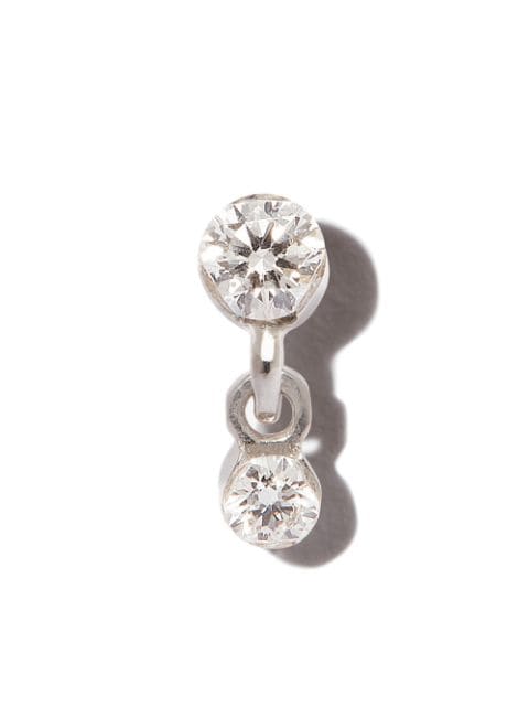 18kt white gold diamond dangle single earring