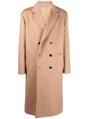 notched lapels double-breasted coat