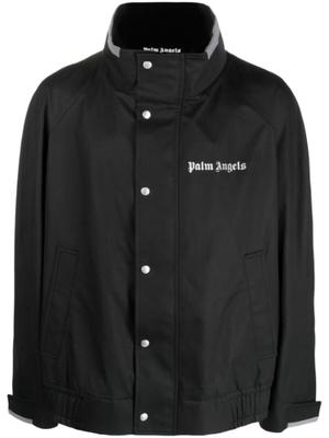 logo-print button-fastening jacket