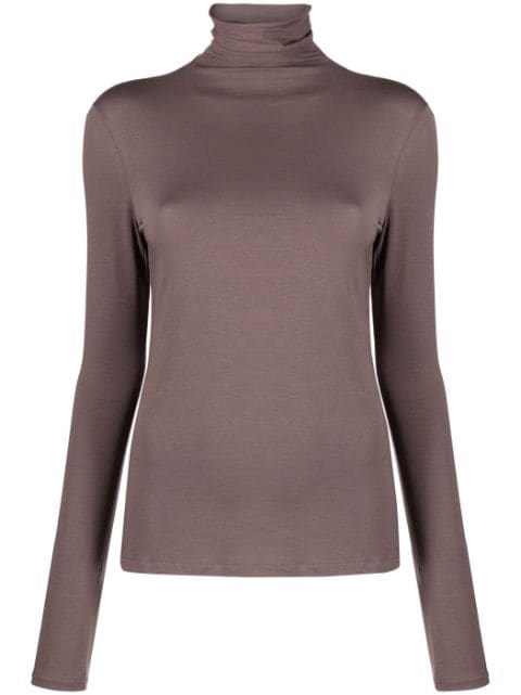 high-neck long-sleeves top