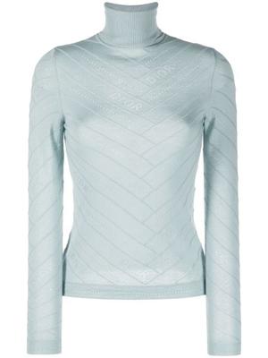 2000s pre-owned cut-out logo knitted roll-neck top