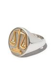 18kt white and yellow gold Libra signet ring