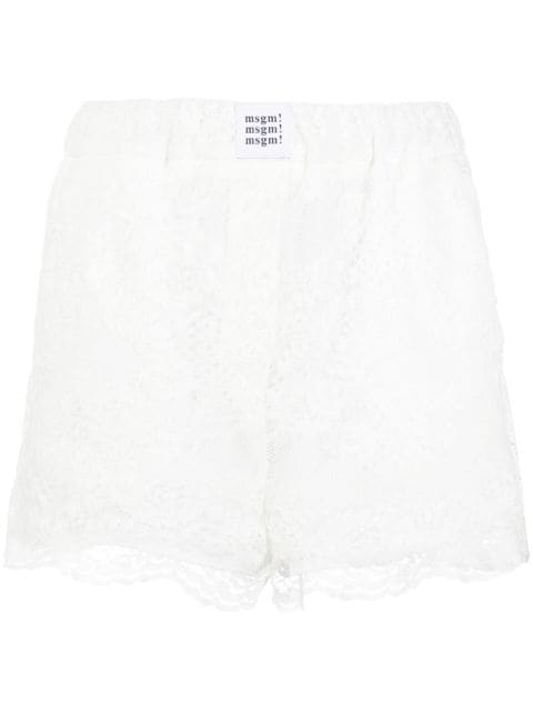 lace-panelling short shorts