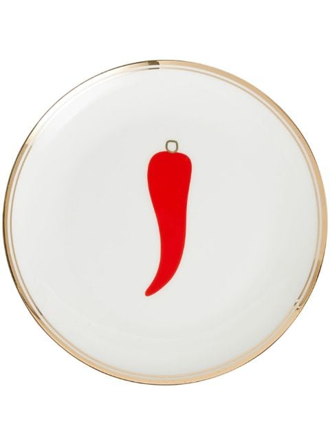 chilli-pepper printed plates   set of 6 