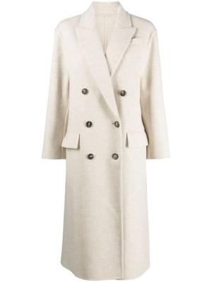 double-breasted cashmere trench coat