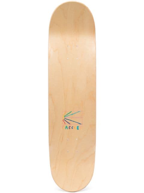 sketch-print wood skateboard deck