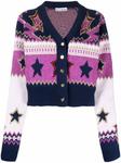 metallic star-knit cardigan