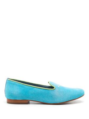 cocktail-embroidered suede loafers