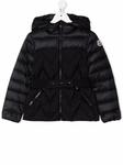 logo-patch padded hooded coat