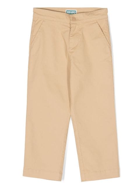 logo-patch straight trousers