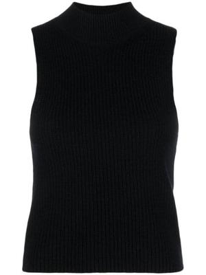 high-neck knitted tank top