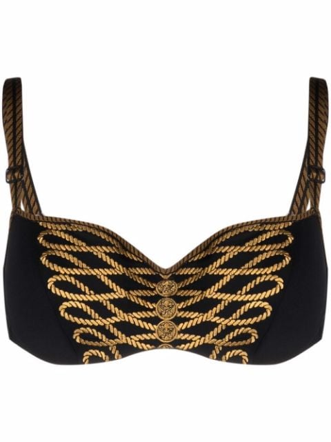 embroidered padded-cup bra