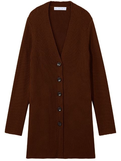 ribbed-knit belted cardigan