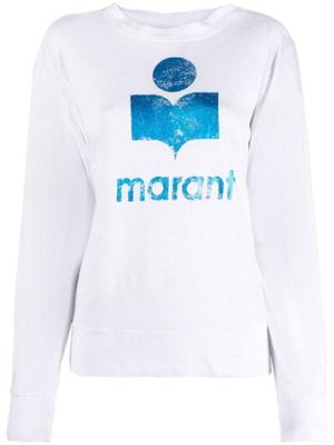 logo-print linen sweatshirt