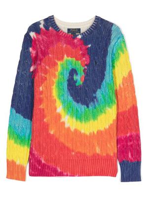 swirl-pattern cable-knit jumper