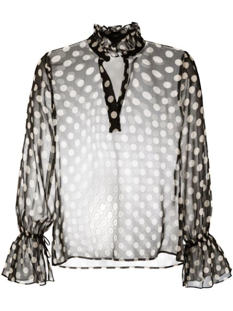 polka-dot blouse