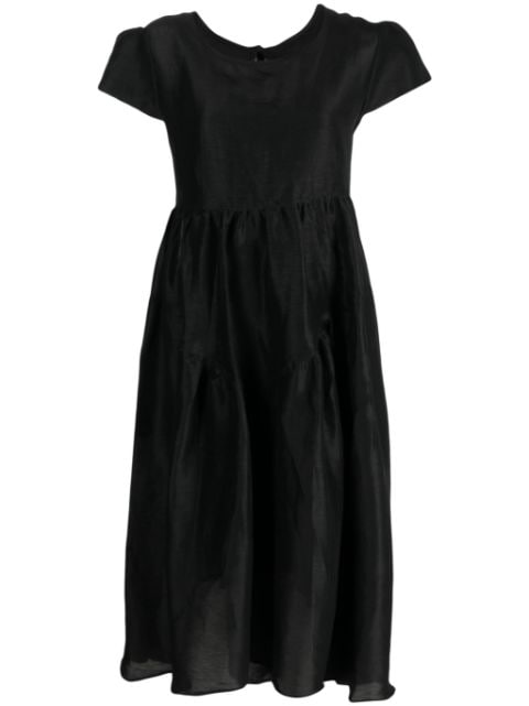open-back linen-silk midi dress