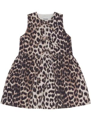 leopard-print organic cotton shift dress