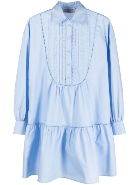 tiered cotton shirt dress