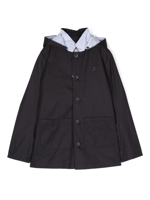 button-up hooded cotton parka
