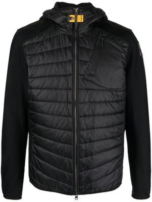 quilted zip-up hooded jacket