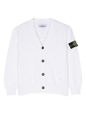 logo-patch knitted cardigan