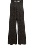 logo-print knitted flared trousers