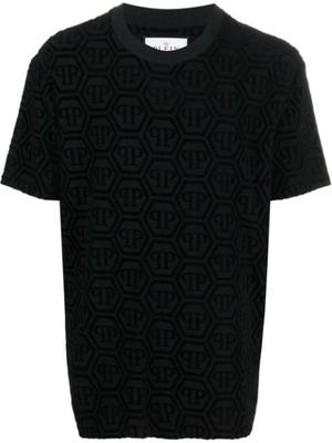 monogram-pattern T-shirt