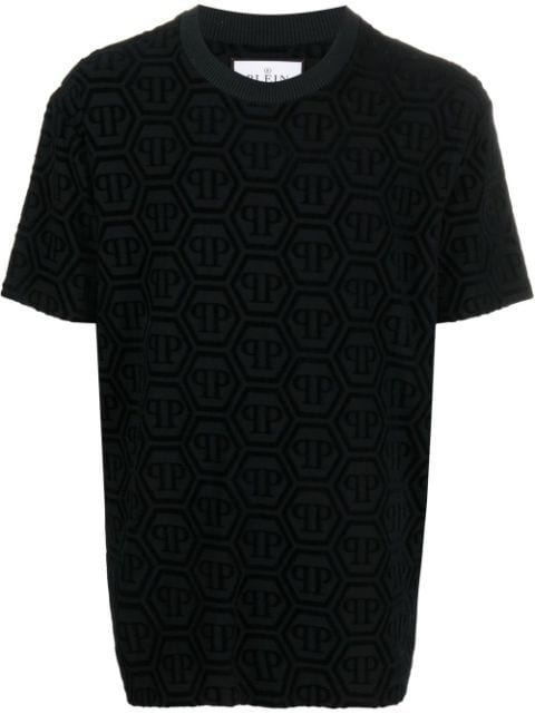 monogram-pattern T-shirt