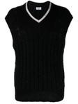 cable knit mohair blend vest