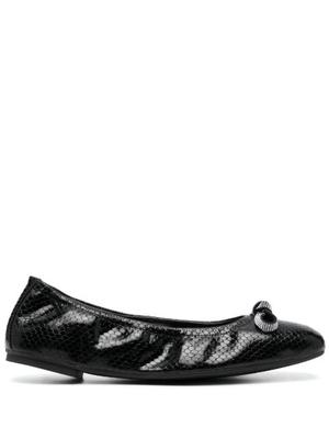 Bow python-print ballerina shoes