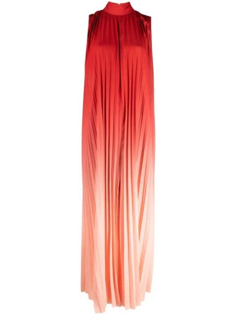 pleated ombr -effect jumpsuit