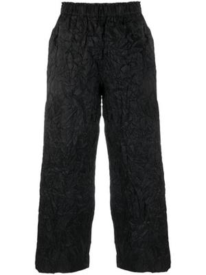 crincked-finish cropped trousers