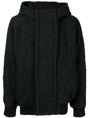 hooded textured jacket