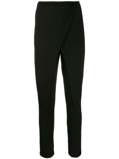 wrap-effect panelled trousers
