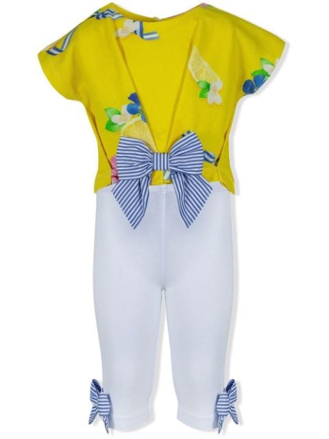 bow-detail trouser set